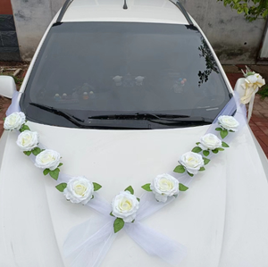 Cintas de flores de seda <span class=keywords><strong>para</strong></span> decoración de coche, rosas artificiales <span class=keywords><strong>para</strong></span> boda - Product Image 3
