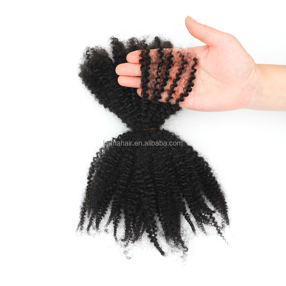 Vast Hair 14 Inch Afro Kinky Curly Bulk Remy Human Hair for Sisterlocks 100% Brazilian Virgin Machine Double Weft Micro Locs Twists thumbnail 3