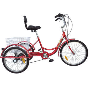 Tricycle de 24 pouces pour adultes avec pédales, 36 v, 3 roues, bicyclette vintage - Product Image 4