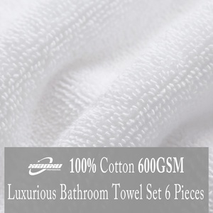 Ensemble de 8 serviettes de bain en coton 100% satiné de luxe, douces, 2 serviettes de bain, 2 serviettes de toilette, 2 serviettes pour le visage, pour hôtel et spa - Product Image 4