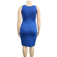 Robe d'été 2022 Fashion Sexy Plus Size Womens Clothes Round Neck Sleeveless Solid Color tank Top Dress