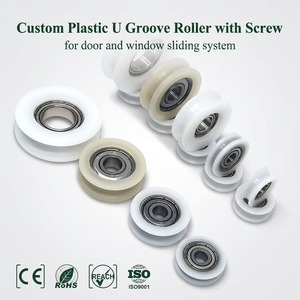 Nylon POM U Groove Poulie Roue 8x40x11mm Roulement Guide Piste <span class=keywords><strong>Coulissante</strong></span> Convoyeur Rouleau <span class=keywords><strong>Porte</strong></span> Fenêtre Quincaillerie <span class=keywords><strong>Porte</strong></span> Fenêtre Rouleaux - Product Image 1