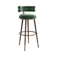 Tabouret de bar en tissu, style nordique minimaliste, luxe léger, idéal pour Instagram, personnalisable, en bois massif, esthétique haut de gamme, pour bar à domicile