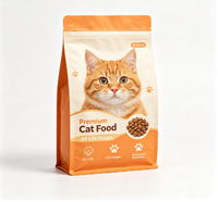 Sacs personnalisés pour aliments pour animaux, résistants à l'humidité, en BOPP/AL/PE Mylar, à fond plat, avec valve et fermeture éclair, pour chiens, chats et animaux de compagnie