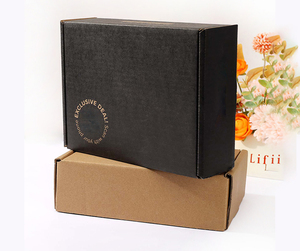 Caja de Envío Plegable de Cartón Corrugado Negro en Oferta para Ropa/Camisetas, Cajas Rígidas con Recubrimiento UV - Product Image 5