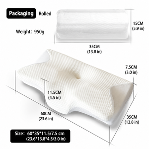 Almohada Ergonómica de Espuma Viscoelástica, Soporte <span class=keywords><strong>Cervical</strong></span> Ortopédico Suave, <span class=keywords><strong>Cojín</strong></span> Moderno de Estilo Sólido para un Sueño Profundo en Casa y Uso Diario - Product Image 2