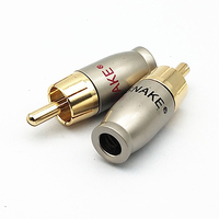 Connecteur rca de câble d'or mâle femelle en métal d'extrémité de cuivre de haute qualité pour la prise audio/vidéo rca de voiture