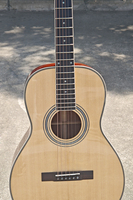 Gitar Akustik Boult Brand High Grade 38 Inch OEM ODM Glossy dengan Top Spruce Solid, Body Mahogany, Senar Baja, Instrumen Musik