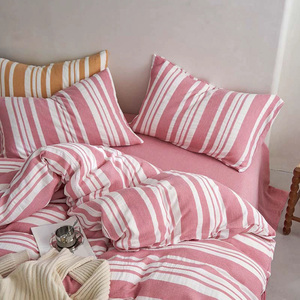 Tùy Chỉnh Tất Cả Các Mùa Nữ Hoàng Vua Kích Thước Phong Cách Châu Âu Bền Vững Gói Rửa Bông Bốn Mảnh Bộ Đồ Giường Đặt Lụa Giống Như - Product Image 3