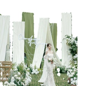 Style chinois salle de mariage scène plafond flottant Tulle rideau décoration tissu élastique décorations de mariage avec mariage Tulle - Product Image 5