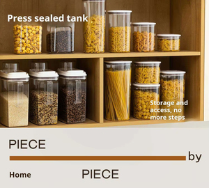 <b>Stackable</b> Rectangle Food <b>Storage</b> <b>Containers</b> With Plastic Lids For Kitchen Freshness Preservation Minimalist Design PP Material - Product Image 6