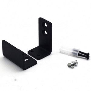 WEKIS Support de quincaillerie inférieur coulissant encastré en laiton noir en forme de U, anti-saut, réglable et insonorisant, pour porte de grange - Product Image 2