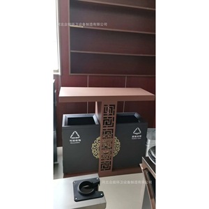 Poubelle de tri sélectif rectangulaire en acier galvanisé de style rétro personnalisée pour extérieur ZMD 024 - Product Image 2