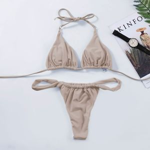 Set Bikini perizoma da donna-Bikini Micro stringa brasiliani Sexy due pezzi costume da bagno triangolo Top Suitsini da bagno - Product Image 6