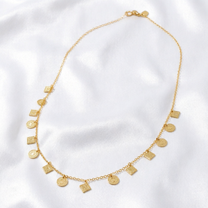Collar con Colgante Cristiano Chapado en Rodio Vintage Jenime, Oro Amarillo de 18K, para Mujer, para Fiestas y Eventos - Product Image 1