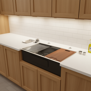 Fregadero de Cocina de Acero Inoxidable D0100H71P4X, de un Solo Tazón, para Instalar Bajo Encimera, 33x19x10 Pulgadas, Superficie Pulida, Multifuncional - Product Image 2