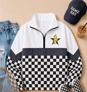 Felpa Antivento Personalizzata con Stampa Leopardata Vintage, Zip 1/4, Taglie Grandi, Ecologica, <span class=keywords><strong>per</strong></span> Uomo e Donna, Casual, <span class=keywords><strong>Sport</strong></span> all'Aperto - Product Image 3