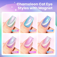 Oeil de chat caméléon vert rose bleu violet sirène magnétique tremper UV Gel vernis à ongles ensemble pour salon et bricolage manucure bouteille emballage