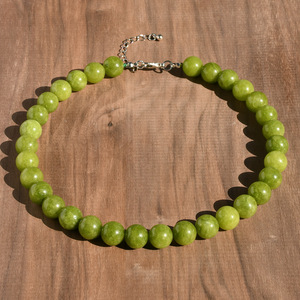 Collar de Cuentas de Piedra <span class=keywords><strong>Natural</strong></span> de Colores de 12mm de Gran Venta, Lindo Eslabón de Cristal para Clavícula, Regalo de Verano que no se Desvanece para Ocasiones Estivales - Product Image 2