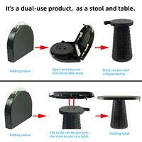 Table pliante moderne légère et portable, réglable en hauteur, en plastique imperméable pour l'extérieur