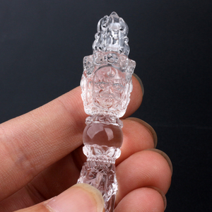 Cristal naturel sculpté à la main de qualité supérieure, cristaux de guérison, sceptre pharaon, Dorje Phurba, amulette - Product Image 3