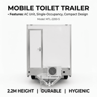 Remorque WC portable économique et écologique à structure simple avec panneau à double paroi et réservoir de 1500 L pour usage scolaire et public