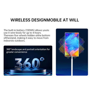 <span class=keywords><strong>TV</strong></span> Portatile <span class=keywords><strong>Smart</strong></span> Interattiva Ricaricabile Android con Schermo LED Touch Full HD 40-75Hz, Mobile <span class=keywords><strong>Bianco</strong></span> con Ruote, <span class=keywords><strong>TV</strong></span> LED e LCD - Product Image 3