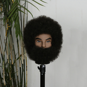 Tête de mannequin en cheveux humains vente en gros <span class=keywords><strong>coiffeur</strong></span> tête d'entraînement tête de mannequin tête de poupée cosmétologie 8 pouces perruques pour femmes noires humain - Product Image 1