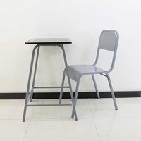 Meubles scolaires modernes, bureau et chaise pour étudiant, ensemble bureau et chaise en métal pour un seul élève