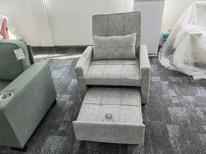 <span class=keywords><strong>Canapé</strong></span>-<span class=keywords><strong>lit</strong></span> multifonctionnel d'usine Winforce avec chargeur USB <span class=keywords><strong>Canapé</strong></span>-<span class=keywords><strong>lit</strong></span> simple convertible en tissu de lin <span class=keywords><strong>gris</strong></span> Futon - Product Image 3