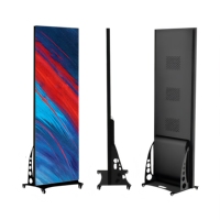 Nouvel écran publicitaire numérique pliable 2026 pour intérieur, 640x1920mm, P1.86, totem LED sur pied, affiche éducative pour ascenseur