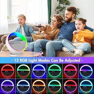 Top-Mode Moderner Multifunktions-Digitalwecker mit Lautsprecher, LED-Farblicht und kabelloser Ladefunktion aus ABS für das Schlafzimmer - Product Image 5