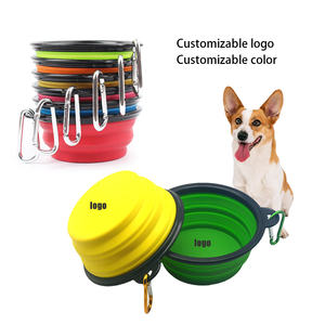 Bol pliable pour animaux de compagnie en TPE écologique, distributeur portable de nourriture et d'eau pour chien pour les voyages en plein air avec mousqueton - Plusieurs tailles et couleurs - Product Image 3