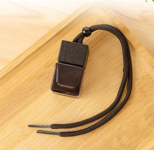 Rỗng treo xe làm mát không khí vít Cap 8ml đen vuông dày thủy tinh Nước hoa tinh dầu hương liệu hương thơm khuếch tán - Product Image 3