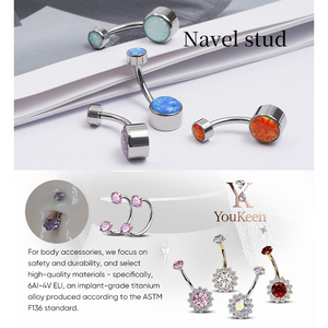 Mạ Vàng Đám Cưới Nội Bộ Chủ Đề Màu Sắc Thay Đổi Phong Cách Độc Đáo ASTM-F-136 Hợp Kim Titan Rốn Vòng - Product Image 5