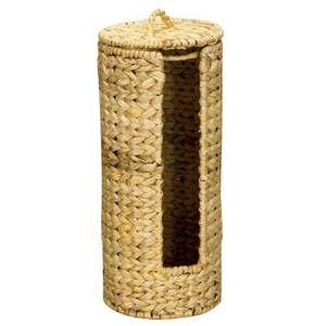 Porte-papier toilette en feuilles de bananier tissées avec couvercle et paniers - Product Image 1