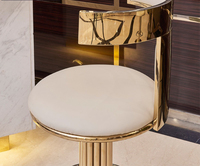 Chaise de bar de style européen, design nordique, cuir de luxe, nouveau design
