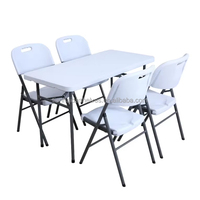 Table pliante rectangulaire en fer, résistante à l'eau, robuste, pour le camping, les pique-niques, la terrasse, les repas en plein air