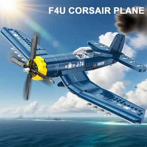 Ww2 American Air Force F4u Corsair Fighter Jet avión escala modelo Kit avión modelo bloques de construcción juguetes educativos niños - Product Image 5