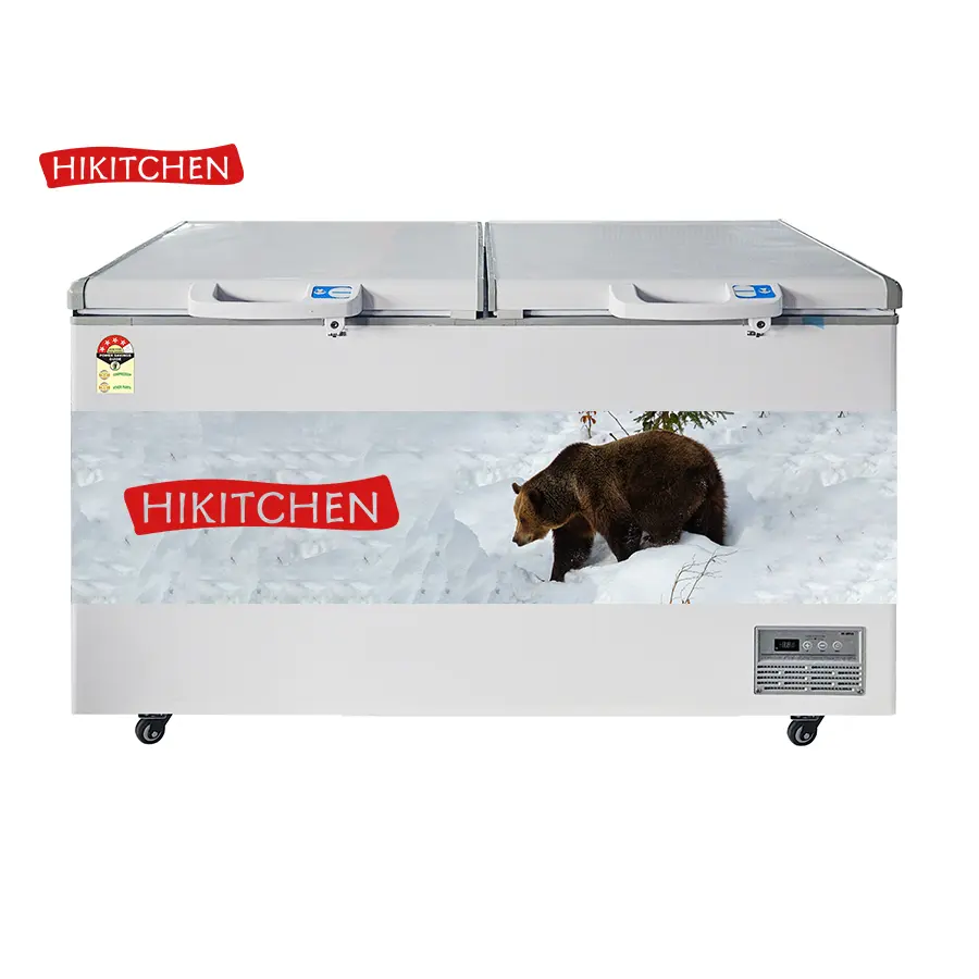 二重温度494リットル150cm-28デジタルパネル付き市販魚肉チェスト冷凍庫