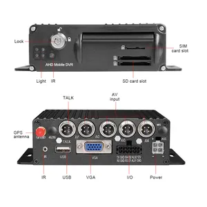 नई रिलीज H.265 मिनी MDVR 4 चैनल जीपीएस 1080P AHD दो एसडी वाहन मोबाइल DVR वाहन ट्रक के लिए आर. वी. वैन बस