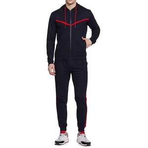Conjunto deportivo de dos piezas de poliéster/algodón para hombre, conjunto personalizado de poliéster y algodón para deportes, fitness, entrenamiento en el gimnasio y uso casual. - Product Image 2