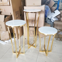 Ensemble de supports à gâteau en métal doré, 3 pièces, pour mariage et anniversaire, support à dessert, cadre géométrique en fer plaqué or, durable, marque Einek