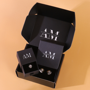 Boîte à bijoux noire rigide avec tiroir pour personnalisation de logo et identité de boutique Alexandra Madison, coffret <span class=keywords><strong>cadeau</strong></span> coulissant <span class=keywords><strong>en</strong></span> carton - Product Image 6