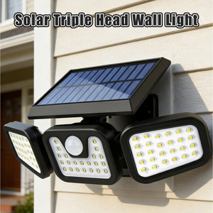 Lámpara Solar de Pared Giratoria de 3 Cabezas, 74 LED, IP65, Sensor de Movimiento PIR, Lámpara de Seguridad, Iluminación para Jardín Exterior, Patio, Camino, Decoración - Product Image 5
