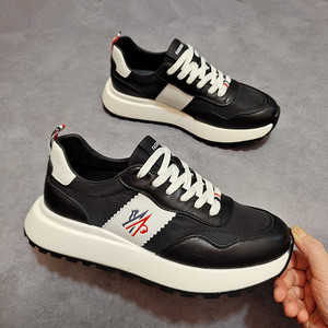Pure White Lace up Retro Shoes with Contrasting Stripes on the Side Lightweight and Breathable - Product Image 5