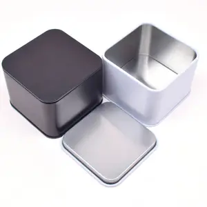可重复使用批发食品级小茶锡罐罐礼品盒包装方形金属蜡烛茶锡盒现货