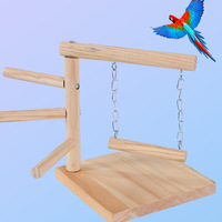 Plateforme interactive carrée en bois massif pour cage à oiseaux, station d'activités et étagère pour perroquets Xuanfeng, Tiger Skin, Peony