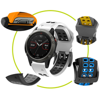 Tali Jam Tangan Olahraga Dua Warna Fenix 7X/6/5/8 Quick Fit Silikon untuk Garmin Instinct 2, Tali Jam 20mm 22mm 26mm