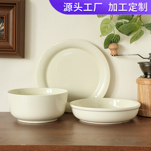 Ceramic Tableware Set Round Porcelain Soup Bowl Shallow Plate Deep Plate Dishwasher Safe Party <b>Dinnerware</b> - Product Image 5
